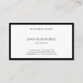 Moderne Elegante Schwarz-weiß Sleek Fashionable Visitenkarte (Rückseite)
