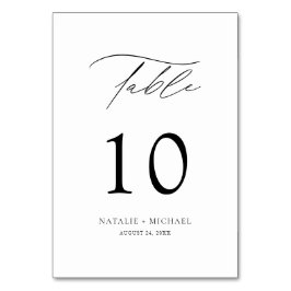 Moderne elegante Schwarz-Weiß-Tafel 10 Hochzeiten Tischnummer