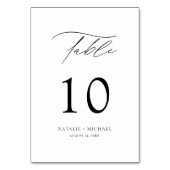 Moderne elegante Schwarz-Weiß-Tafel 10 Hochzeiten Tischnummer (Rückseite)