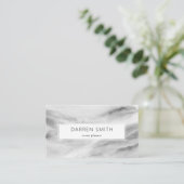 Moderne elegante Schwarz-Weiß-Wasserfarbe Abstrakt Visitenkarte (Stehend Vorderseite)