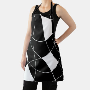 Moderne elegante schwarz-weiße abstrakte Muster Schürze