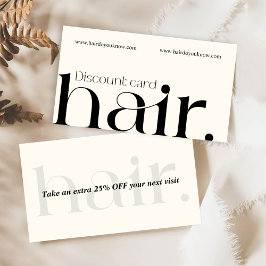 Moderne elegante Schwarz-weiße Beauty Discount Car Rabattkarte