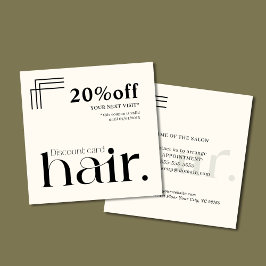 Moderne elegante Schwarz-weiße Beauty Discount Car Rabattkarte