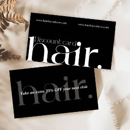 Moderne elegante Schwarz-weiße Beauty Discount Car Rabattkarte