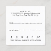 Moderne Elegante Schwarz-weiße Beauty Loyalität Ka Treuekarte (Rückseite)