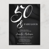 Moderne Elegante Schwarz Weiße Fünfzig Fantastisch Einladungspostkarte (Vorderseite)