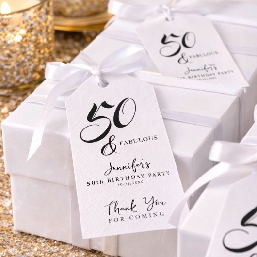 Moderne Elegante Schwarz Weiße Fünfzig Fantastisch Geschenkanhänger