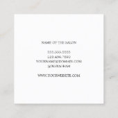 Moderne Elegante Schwarz-weiße Haarstylistin Quadratische Visitenkarte (Rückseite)