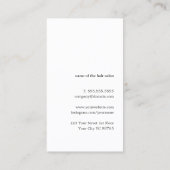 Moderne Elegante Schwarz-weiße Haarstylistin Visitenkarte (Rückseite)