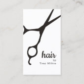 Moderne Elegante Schwarz-weiße Haarstylistin Visitenkarte (Vorderseite)