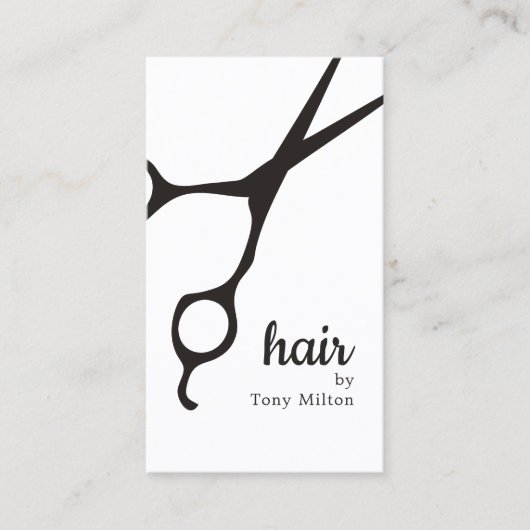 Moderne Elegante Schwarz-weiße Haarstylistin Visitenkarte (Vorderseite)