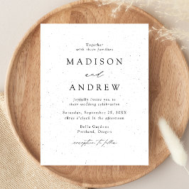 Moderne elegante, schwarz-weiße Hochzeit Einladungspostkarte