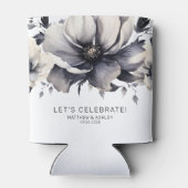 Moderne, elegante Schwarz-weiße Hochzeit mit Flora Dosenkühler (Rückseite)