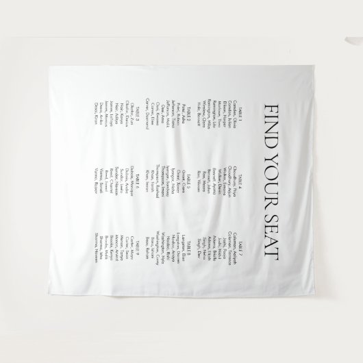 Moderne Elegante Schwarz-weiße Hochzeit Wandteppich (Vorderseite (Horizontal))