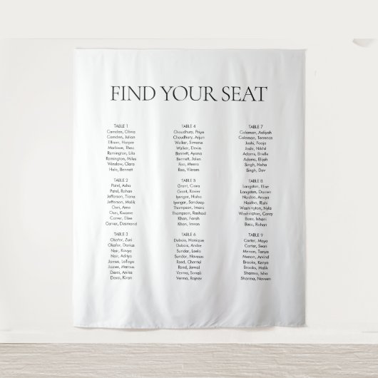 Moderne Elegante Schwarz-weiße Hochzeit Wandteppich (Vorderseite)