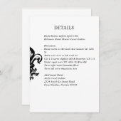 Moderne elegante Schwarz-weiße Hochzeitskarte Begleitkarte (Vorne/Hinten)