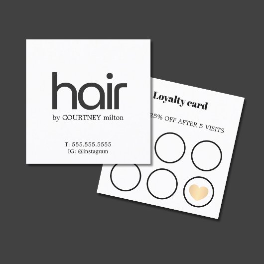 Moderne Elegante Schwarz-weiße kühne Imitate Golde Quadratische Visitenkarte