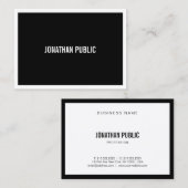 Moderne Elegante Schwarz-weiße Minimalistische Ber Visitenkarte (Vorne/Hinten)