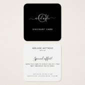 Moderne elegante Schwarz-weiße Monogram Discount C (Vorne & Hinten)