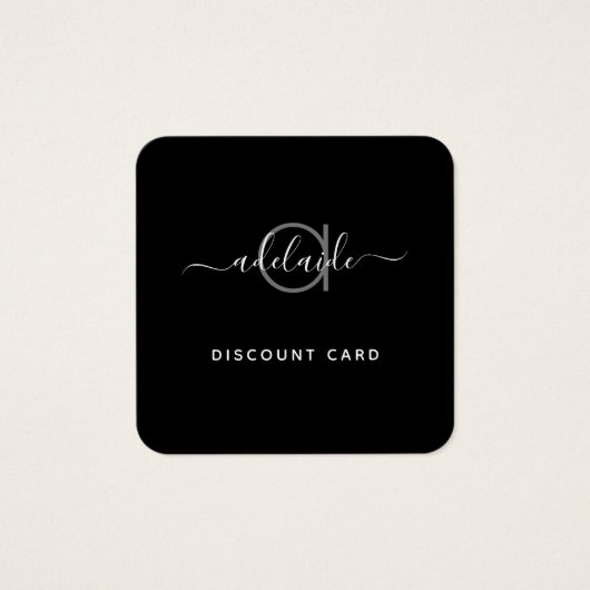 Moderne elegante Schwarz-weiße Monogram Discount C (Vorderseite)