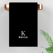 Moderne, elegante, schwarz-weiße Monogramm-Bezeich Badhandtuch Set