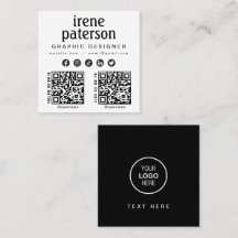 Moderne, elegante Schwarz-weiße QR Code Social Med