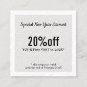 Moderne Elegante Schwarz-weiße Schönheit Rabattkarte (Vorderseite)