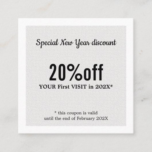 Moderne Elegante Schwarz-weiße Schönheit Rabattkarte (Vorderseite)