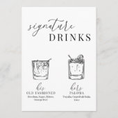 Moderne elegante schwarz-weiße Unterschrift Geträn (Vorderseite)