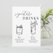 Moderne elegante schwarz-weiße Unterschrift Geträn (Stehend Vorderseite)