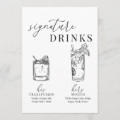 Moderne elegante schwarz-weiße Unterschrift Geträn (Vorderseite)