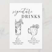 Moderne elegante schwarz-weiße Unterschrift Geträn (Vorderseite)