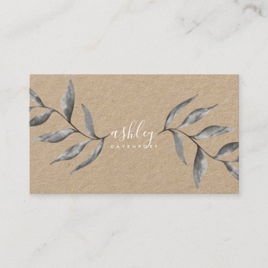 Moderne, elegante schwarze Aquarellkraft Visitenkarte (Vorderseite)