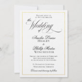 Moderne Elegante Schwarze Fohlen Hochzeit Einladung (Vorderseite)