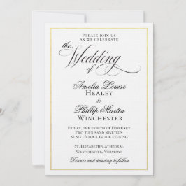 Moderne Elegante Schwarze Fohlen Hochzeit Einladung