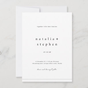 Moderne elegante schwarze Foto-Klassiker-Hochzeit Einladung