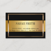 Moderne elegante schwarze Gold Business Card Visitenkarte (Rückseite)