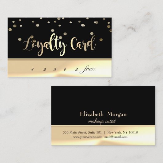 Moderne elegante, schwarze, goldene Treuekarte (Vorne/Hinten)
