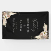 Moderne, elegante, schwarze Hochzeit Banner (Horizontal)