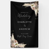 Moderne, elegante, schwarze Hochzeit Banner (Vertikal)