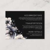 Moderne Elegante Schwarze Hochzeiten Begleitkarte (Rückseite)