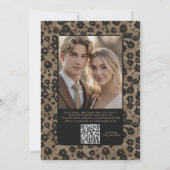 Moderne elegante schwarze Hochzeitseinladung mit f Einladung (Rückseite)