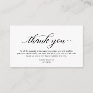 Moderne elegante schwarze Kalligraphie Hochzeit Vi Begleitkarte