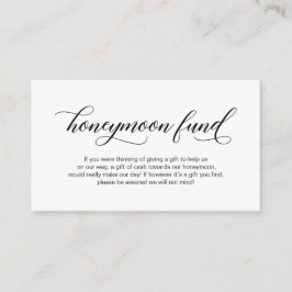 Moderne, elegante schwarze Kalligraphie, Honeymoon Begleitkarte