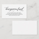 Moderne, elegante schwarze Kalligraphie, Honeymoon Begleitkarte (Vorne/Hinten)