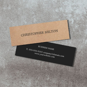Moderne elegante schwarze Kunst-Kraftpapier-Berate Mini Visitenkarte