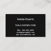 Moderne, elegante schwarze Lotus Visitenkarte (Rückseite)