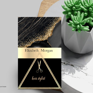 Moderne elegante schwarze Marmor-Gold-Pailletten, Visitenkarte