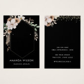 Moderne, elegante schwarze Ohrring-Grafikkarte (Vorne & Hinten)