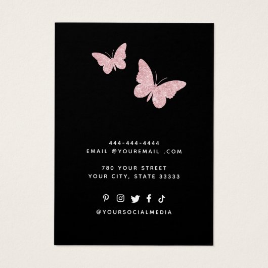 Moderne elegante schwarze Ohrring-Grafikkarte von (Rückseite)